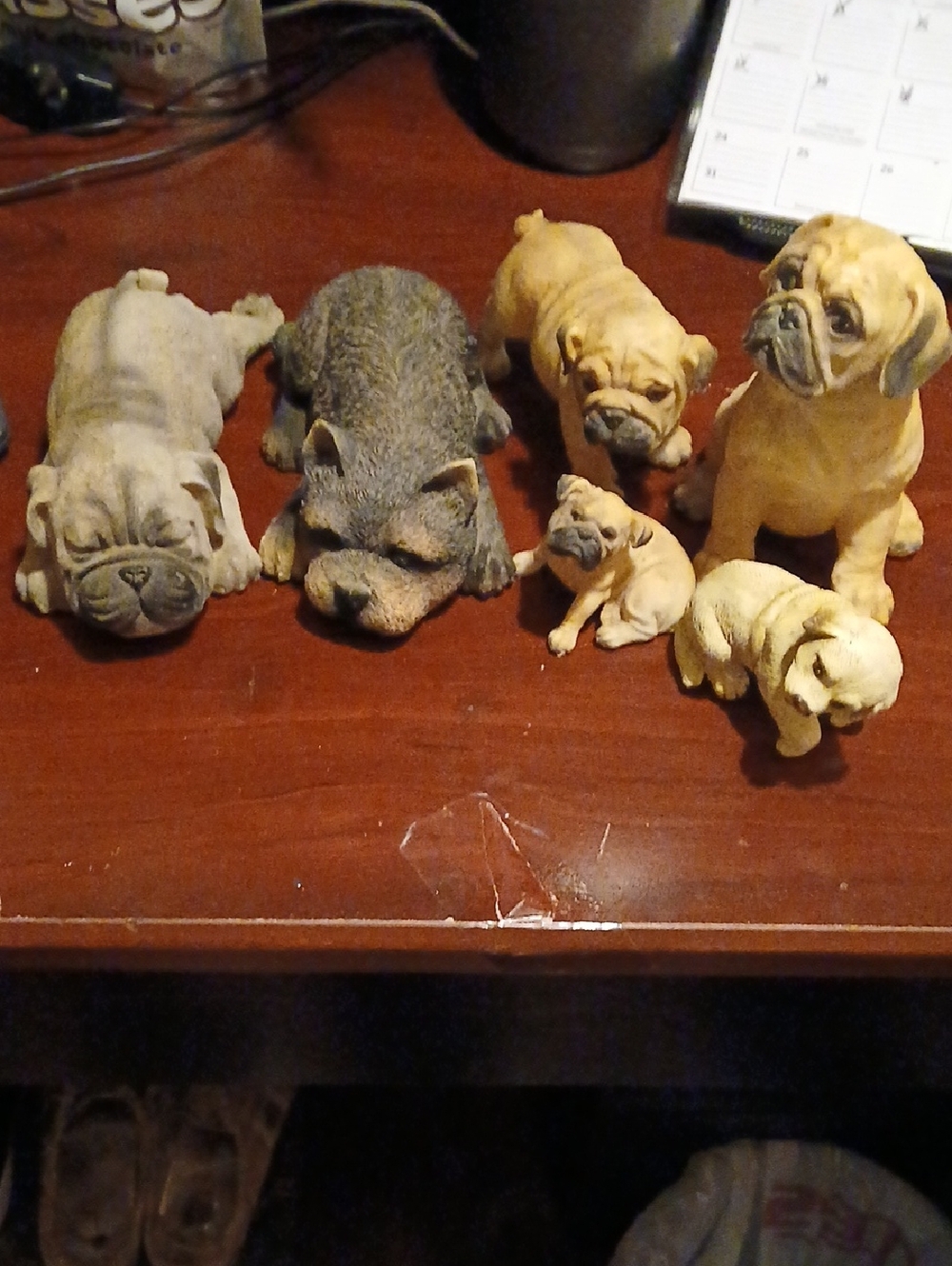 Set of Small Dog Figurines - Assorted Bulldog Styles